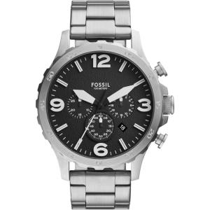 imageFossil Mens Nate Quartz Stainless Steel Chronograph WatchSilverBlack