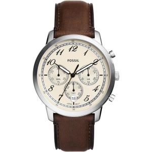 imageFossil Mens Neutra Quartz Stainless Steel and Leather Chronograph WatchBrown LeatherSilver Arabic Numerals