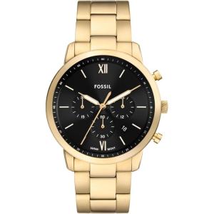 imageFossil Mens Neutra Quartz Stainless Steel and Leather Chronograph WatchGoldBlack