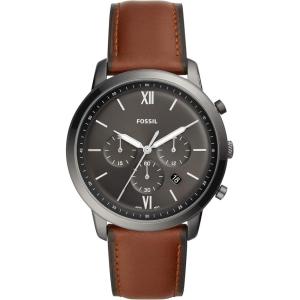 imageFossil Mens Neutra Quartz Stainless Steel and Leather Chronograph WatchSmoke  Brown