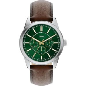 imageFossil Mens Pearson Multifunction Stainless Steel WatchBrownSilverGreen