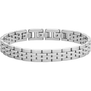 imageFossil Mens Plated Stainless Steel Engravable Personalized Gift ID Chain or Cuff Bracelet for MenArden Silver Chain
