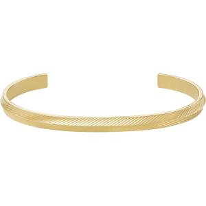 imageFossil Mens Plated Stainless Steel Engravable Personalized Gift ID Chain or Cuff Bracelet for MenGold Harlow Linear Texture Cuff