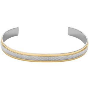 imageFossil Mens Plated Stainless Steel Engravable Personalized Gift ID Chain or Cuff Bracelet for MenGoldSilver Cuff