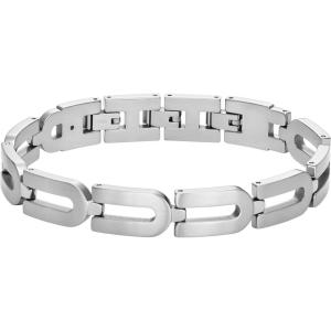 imageFossil Mens Plated Stainless Steel Engravable Personalized Gift ID Chain or Cuff Bracelet for MenSilver Heritage DLink