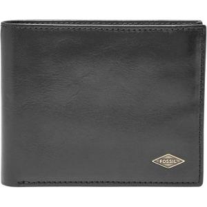 imageFossil Mens Ryan Leather RFID Blocking Bifold Flip ID WalletBlack