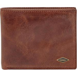 imageFossil Mens Ryan Leather RFID Blocking Bifold Flip ID WalletBrown