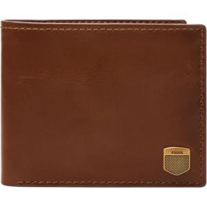 imageFossil Mens Ryan Leather RFID Blocking Bifold Flip ID WalletHayes Brown
