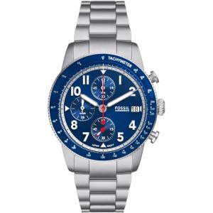 imageFossil Mens Sport Tourer Quartz Stainless Steel Chronograph WatchSilverBlue