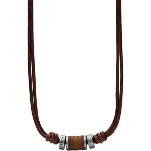 imageFossil Mens Stainless Steel or Leather Necklace for MenBrown