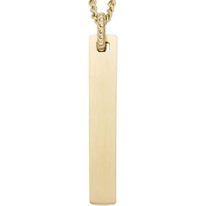 imageFossil Mens Stainless Steel or Leather Necklace for MenGold Engravable Pendant