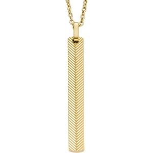 imageFossil Mens Stainless Steel or Leather Necklace for MenGold Harlow Linear Texture Bar