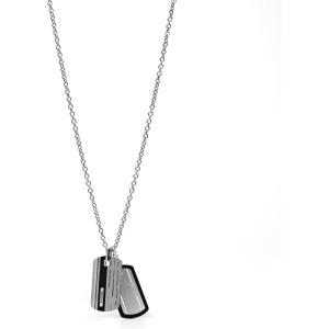 imageFossil Mens Stainless Steel or Leather Necklace for MenSilver Tags