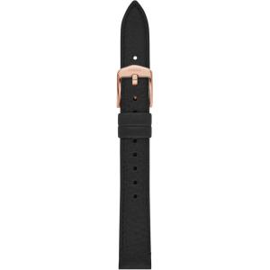 imageFossil Stainless Steel Interchangeable Watch Band StrapBlack LeatherRose Gold