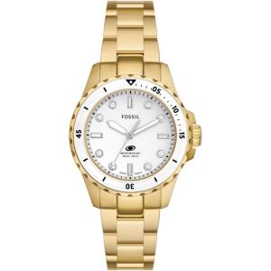 imageFossil Womens Blue Dive Quartz Stainless Steel ThreeHand WatchGoldWhite