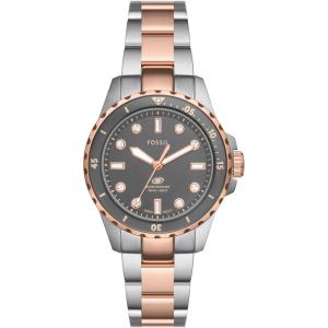imageFossil Womens Blue Dive Quartz Stainless Steel ThreeHand WatchRose GoldSilverGray