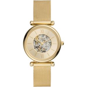 imageFossil Womens Carlie Automatic Stainless Steel Mesh ThreeHand WatchGold Mesh