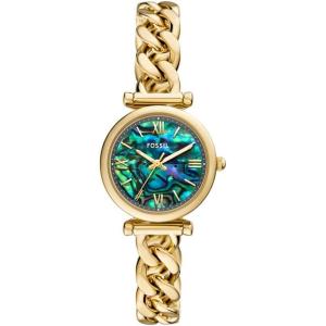 imageFossil Womens Carlie Quartz Stainless Steel ThreeHand WatchGold ChainGreen