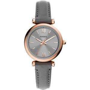 imageFossil Womens Carlie Quartz Stainless Steel ThreeHand WatchGray LeatherRose Gold