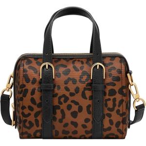 imageFossil Womens Carlie Satchel HandbagBlackLeopard