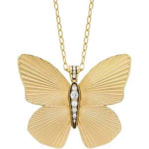 imageFossil Womens GoldTone Stainless Steel Pendant Chain Necklace for WomenButterfly Pendant
