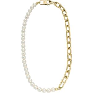 imageFossil Womens GoldTone Stainless Steel Pendant Chain Necklace for WomenGold ChainPearl