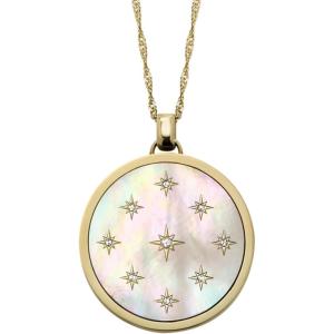 imageFossil Womens GoldTone Stainless Steel Pendant Chain Necklace for WomenGold Classic MOP Pendant