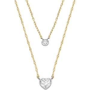 imageFossil Womens GoldTone Stainless Steel Pendant Chain Necklace for WomenGold Double Glitz