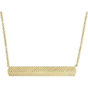imageFossil Womens GoldTone Stainless Steel Pendant Chain Necklace for WomenGold Harlow Linear Texture Bar