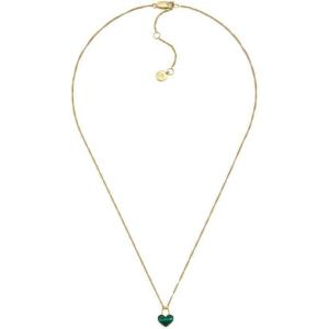 imageFossil Womens GoldTone Stainless Steel Pendant Chain Necklace for WomenGoldGreen Heart