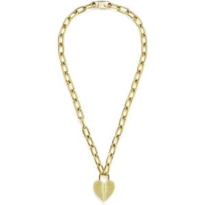 imageFossil Womens GoldTone Stainless Steel Pendant Chain Necklace for WomenHarlow Gold Heart Chain