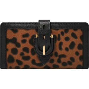 imageFossil Womens Harwell Tab Bifold WalletBlackLeopard Haircalf