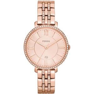 imageFossil Womens Jacqueline Quartz Stainless Steel ThreeHand WatchRose Gold Glitz