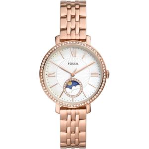 imageFossil Womens Jacqueline Quartz Stainless Steel ThreeHand WatchRose Gold Moonphase