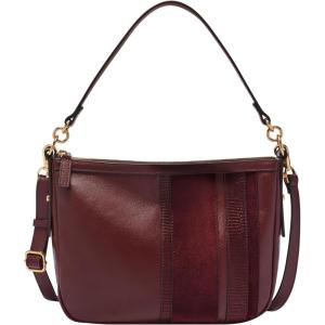 imageFossil Womens Jolie Leather Crossbody Purse Handbag for WomenMahogany Suede Lizard