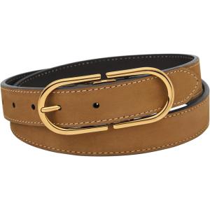 imageFossil Womens Leather BeltCamel Nubuck Double D Ring