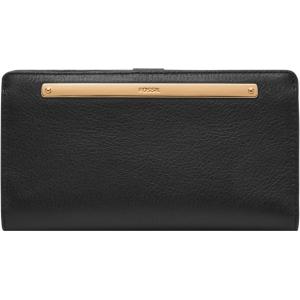 imageFossil Womens Liza Leather Slim Bifold Wallet for WomenBlack W Gold