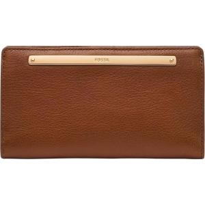imageFossil Womens Liza Leather Slim Bifold Wallet for WomenBrown W Gold