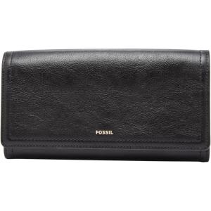 imageFossil Womens Logan Leather Wallet RFID Blocking Flap Clutch Organizer Black Model SL7833001Black