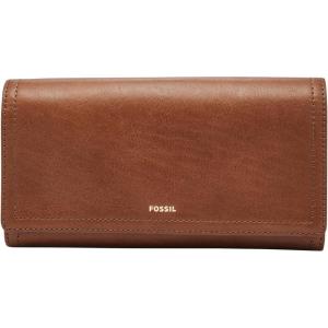 imageFossil Womens Logan Leather Wallet RFID Blocking Flap Clutch Organizer Black Model SL7833001Brown