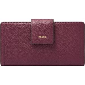 imageFossil Womens Logan Leather Wallet RFID Blocking Tab Clutch Black Model SL7830001Berry
