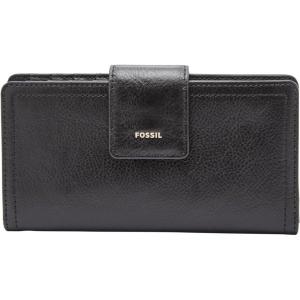 imageFossil Womens Logan Leather Wallet RFID Blocking Tab Clutch Black Model SL7830001Black