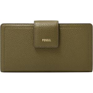 imageFossil Womens Logan Leather Wallet RFID Blocking Tab Clutch Black Model SL7830001Desert Olive