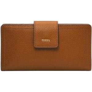 imageFossil Womens Logan Leather Wallet RFID Blocking Tab Clutch Black Model SL7830001Saddle