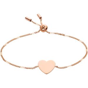 imageFossil Womens Plated Stainless Steel Engravable Personalized Gift Bracelet for WomenRose Gold Heart