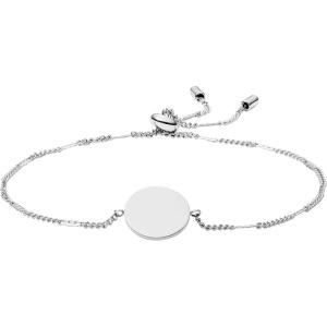 imageFossil Womens Plated Stainless Steel Engravable Personalized Gift Bracelet for WomenSilver Disc