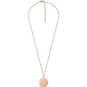 imageFossil Womens Plated Stainless Steel Engravable Personalized Gift Pendant Chain Necklace for WomenDrew Rose Gold Disc