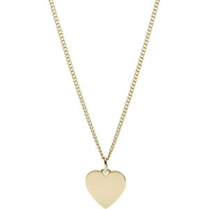 imageFossil Womens Plated Stainless Steel Engravable Personalized Gift Pendant Chain Necklace for WomenGold Heart