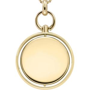 imageFossil Womens Plated Stainless Steel Engravable Personalized Gift Pendant Chain Necklace for WomenGold Heritage Legacy Charm