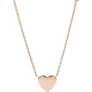 imageFossil Womens Plated Stainless Steel Engravable Personalized Gift Pendant Chain Necklace for WomenRose Gold Small Heart